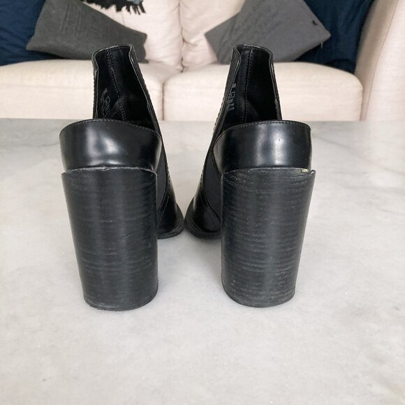 Zara Trafaluc black ankle boots / mules with chunky heels, pointed toe (size 39) - Picture 4 of 6